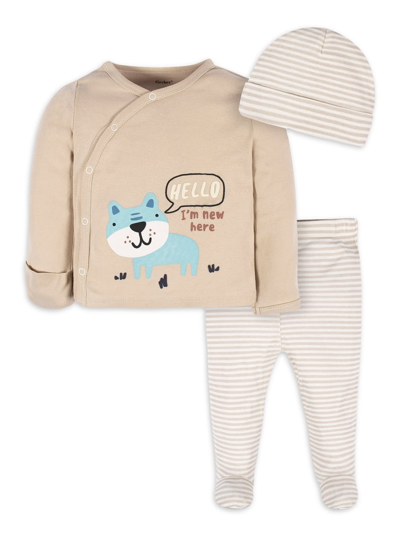 Gerber Baby Boy Take Me Home Set, 3-Piece, Sizes 0-6 Months