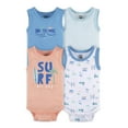 Gerber Baby Boy Tank Onesies Bodysuits, 4Pack, Sizes Newborn 24