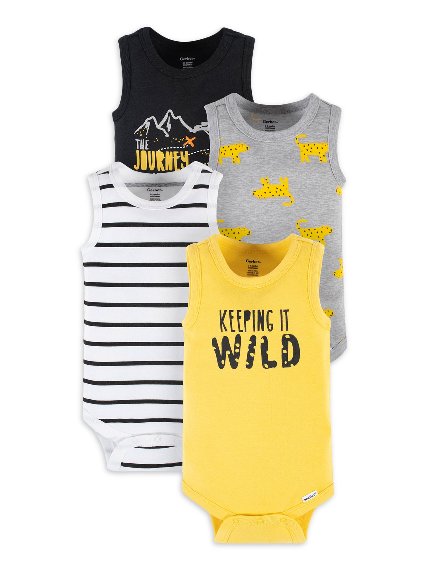 Gerber® Baby Boy Tank Onesies® Bodysuits, 4Piece, (Newborn 24 Months)