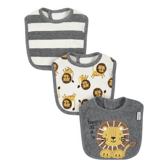 Gerber Baby Boy Terry Bibs, 3-Pack (One Size)