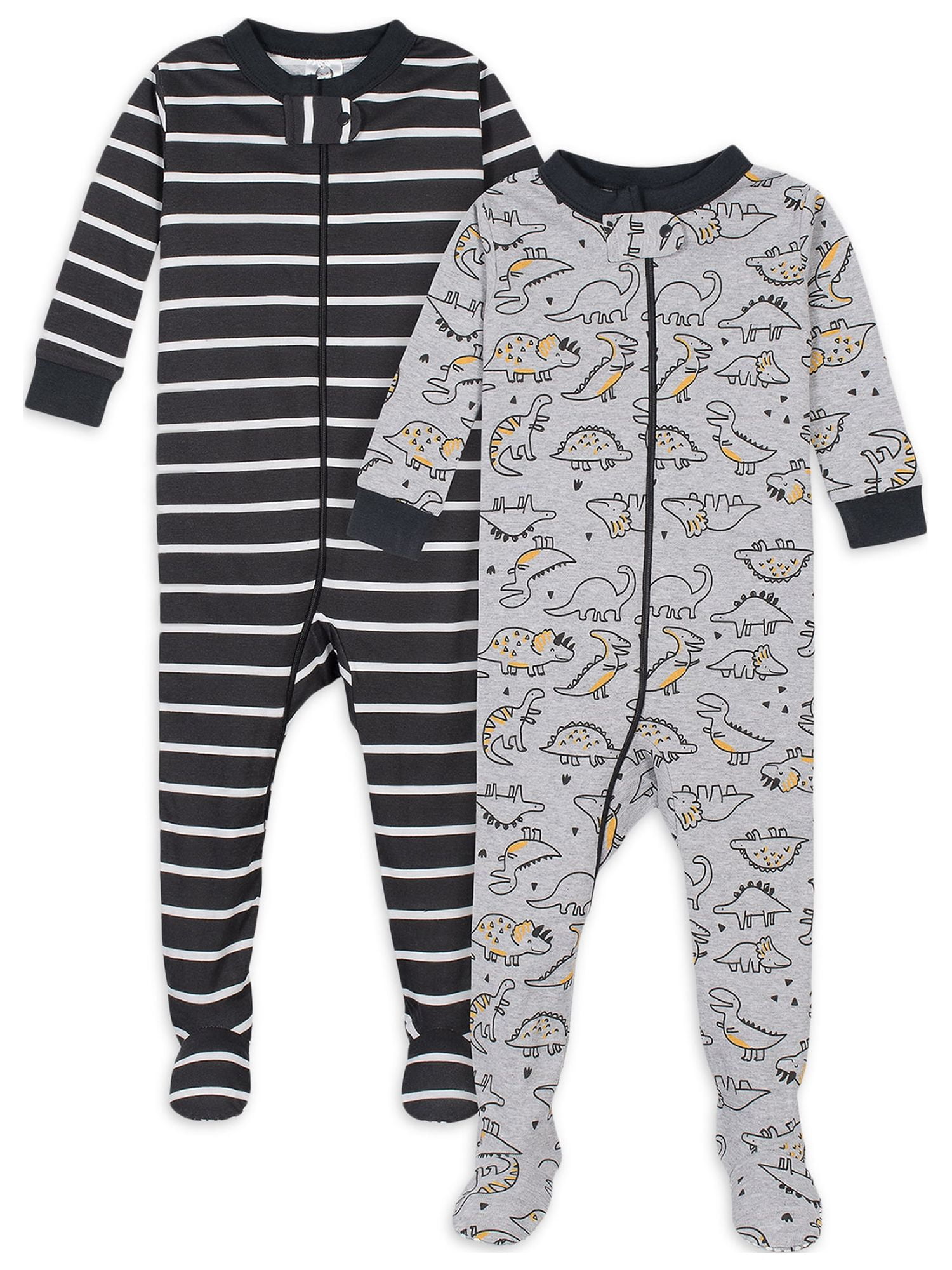 Gerber Baby Boy & Toddler Boy Snug Fit Footed Cotton Pajamas, 2Pack