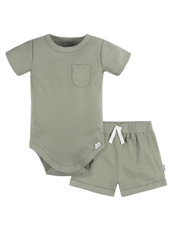 Baby Boy Top and Short Outfit Set, 2-Piece, Sizes Newborn - 24 Months