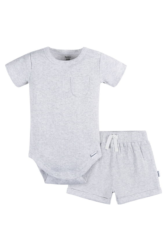 Baby Boy Top and Short Outfit Set, 2-Piece, Sizes Newborn - 24 Months
