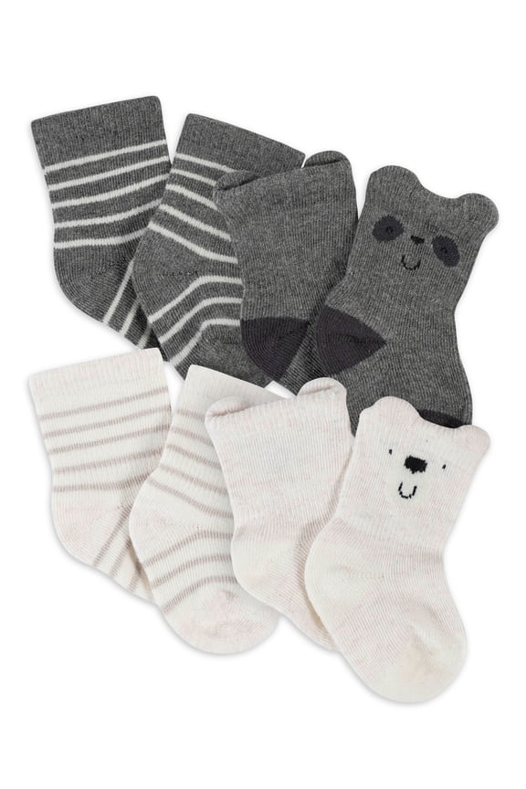 Baby Boy Wiggle Proof Socks, 4-Pack, (Newborn - 0/6M)