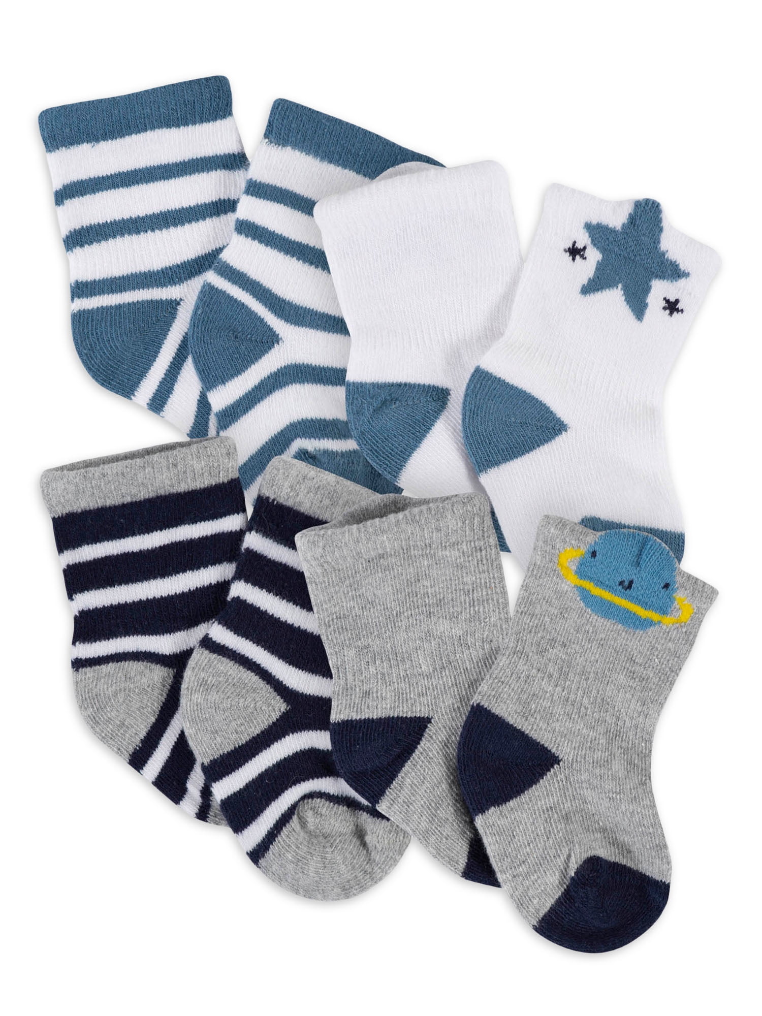 Gerber Baby Boy Wiggle Proof Socks, 4Pack (Newborn 06M)