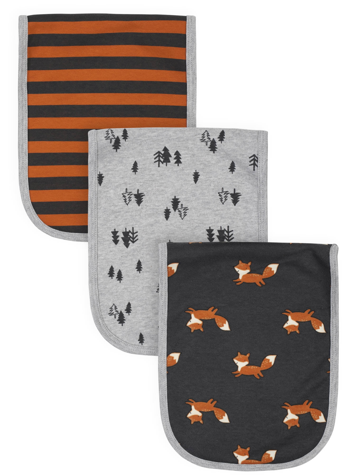 ONESIES 4-Pack Baby Boys Fox Burp Cloths - 7.5x19 Inches, OEKO-TEX Certified, Super Soft & Absorbent