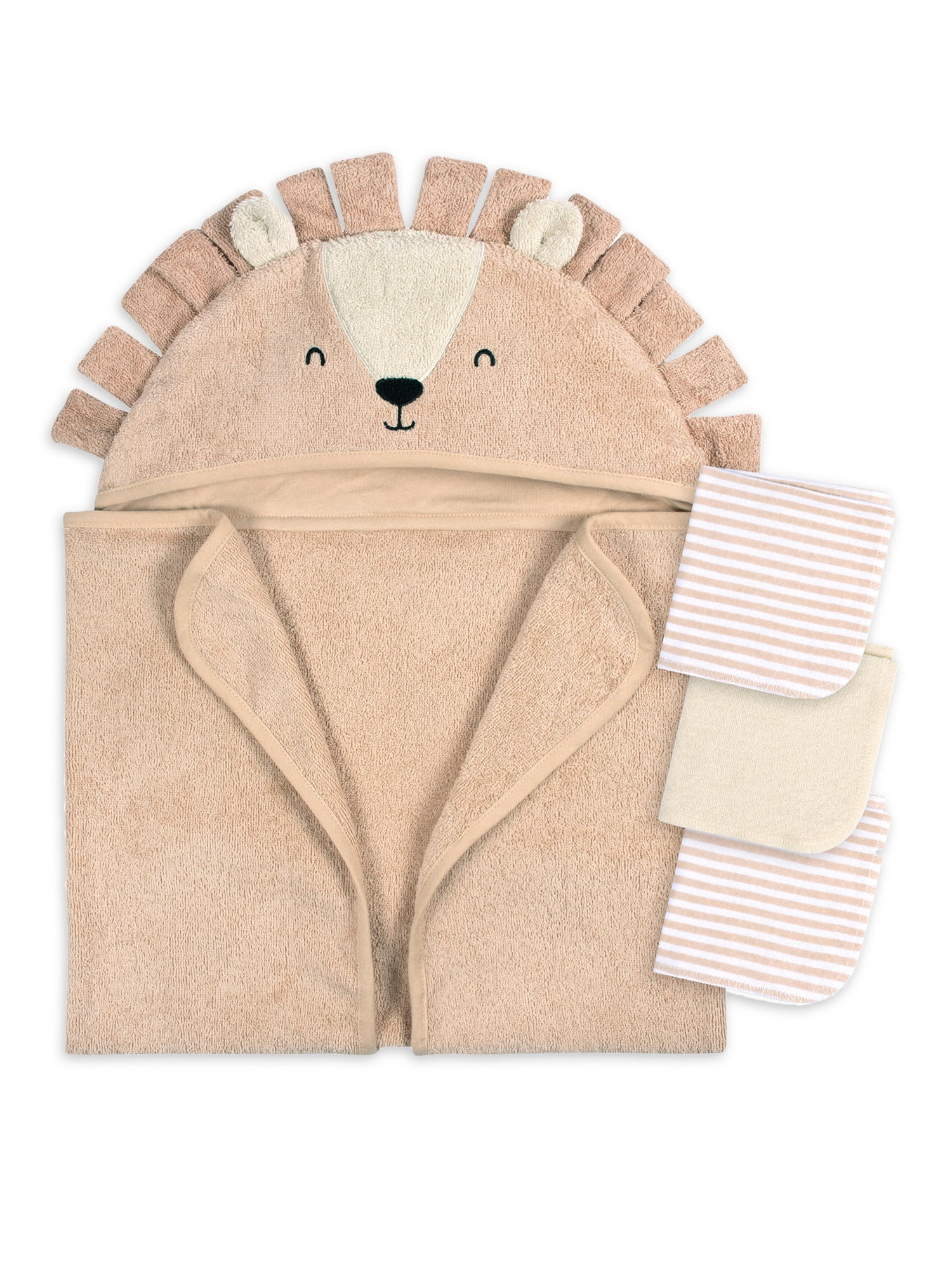 Gerber Baby Boy or Girl Casual Unisex Hooded Terry Towel and Washcloths