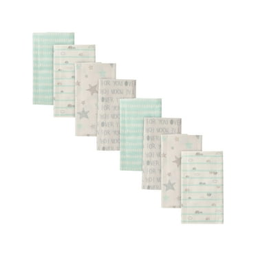 Gerber Baby Boy or Girl Gender Neutral Flannel Burp Cloths, 8-Pack