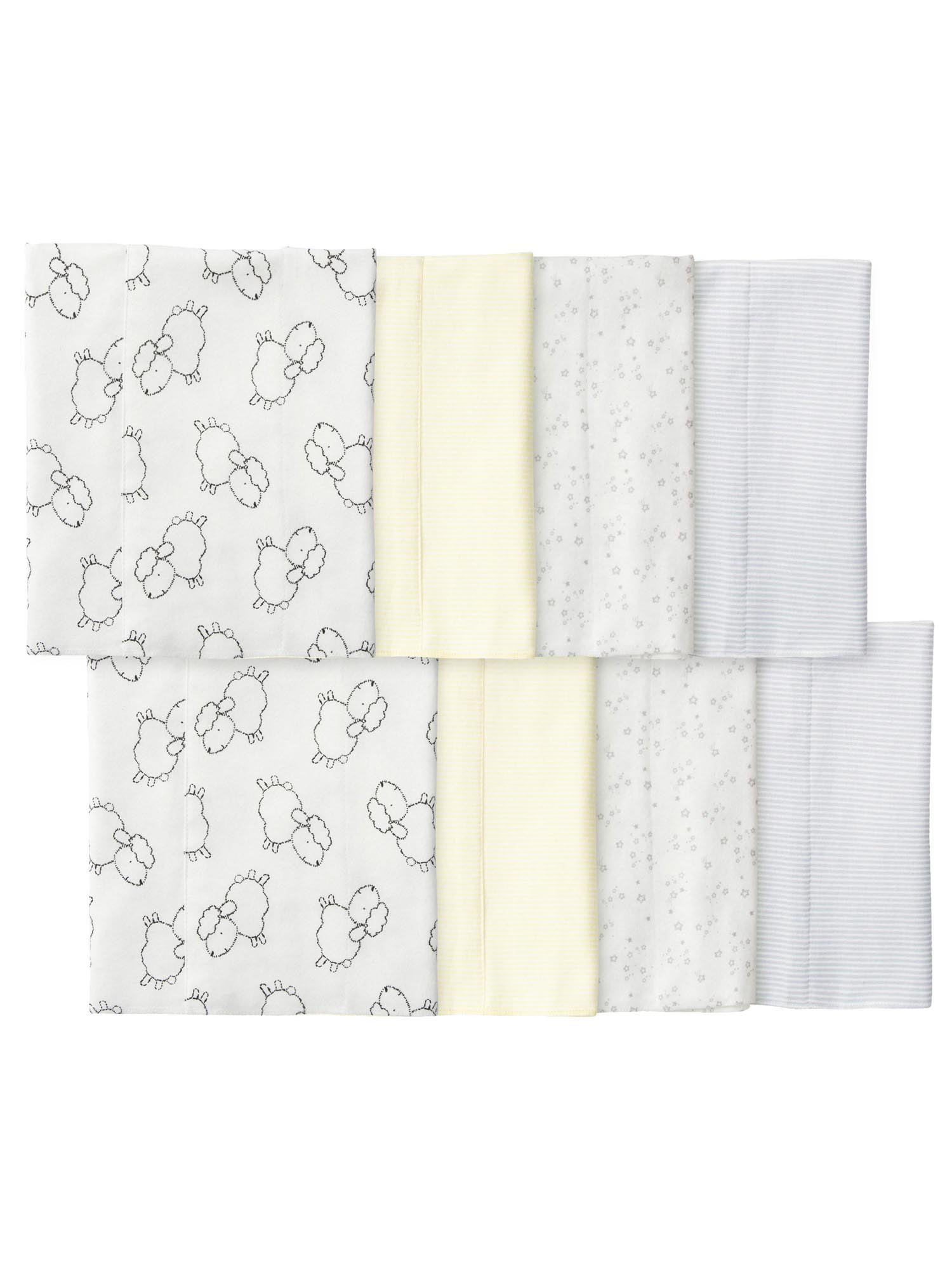 Gerber Baby Boy or Girl Gender Neutral Flannel Burp Cloths, 8Pack