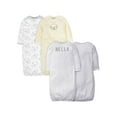 Gerber Baby Boy or Girl Gender Neutral Long Sleeve Gowns, 4Pack, Preemie 0/6 Months