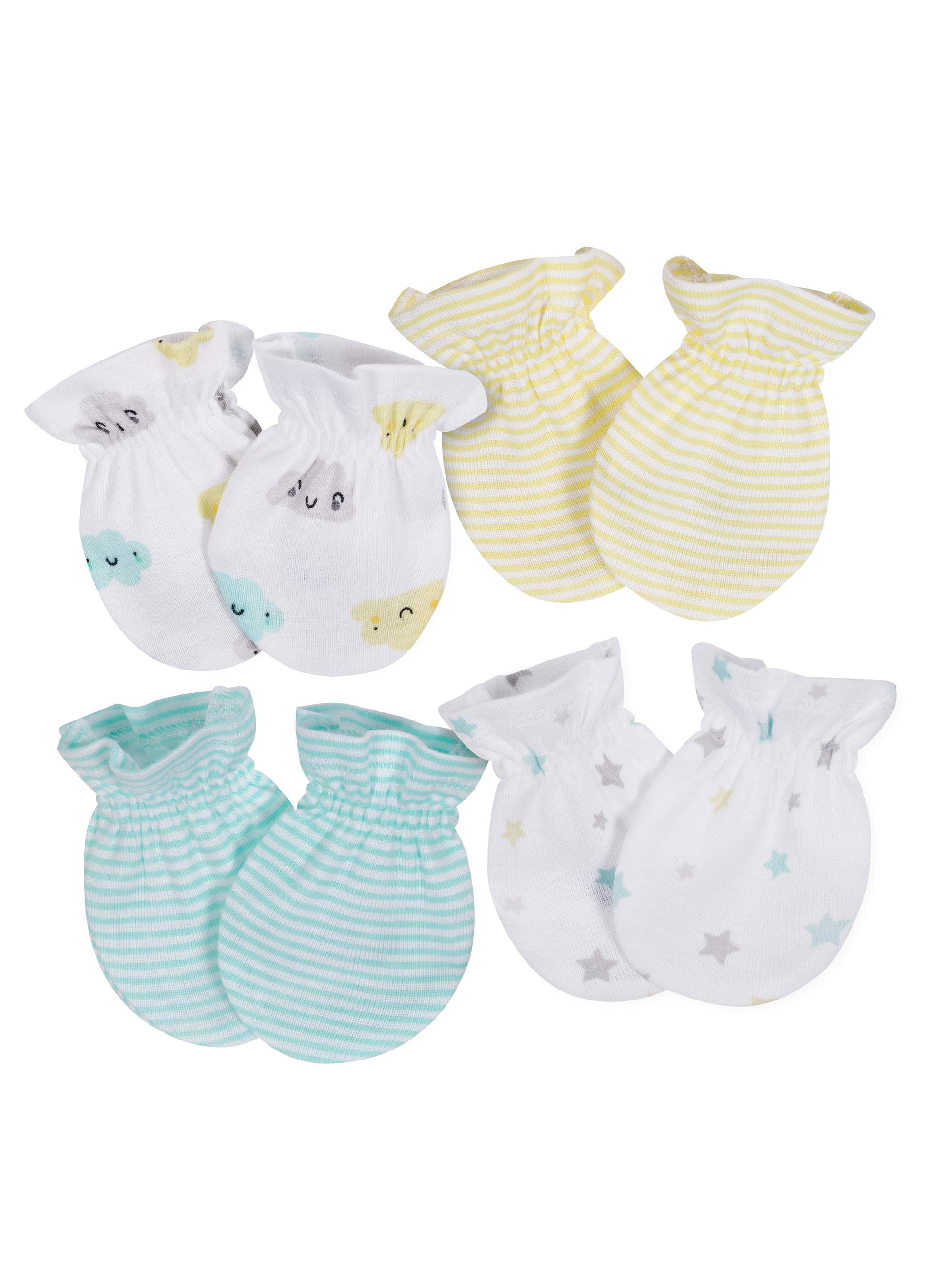 Gerber Baby Boy or Girl Gender Neutral Mitten Set, 4Pack