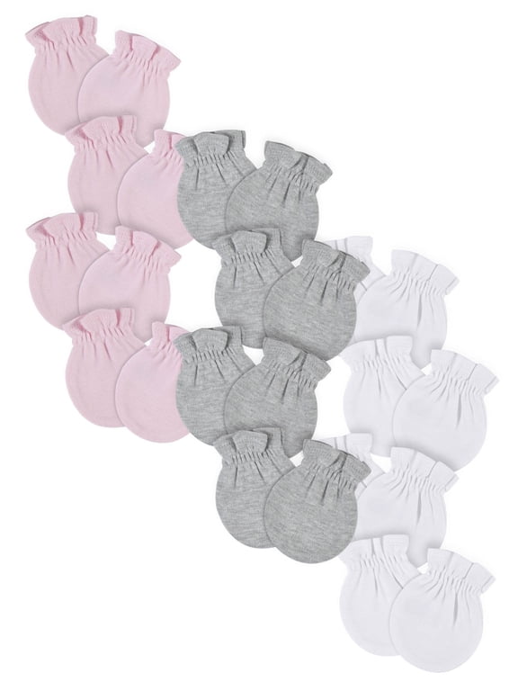 Baby Boy or Girl Gender Neutral No Scratch Mittens, 12-Pack, (0-3 Months)