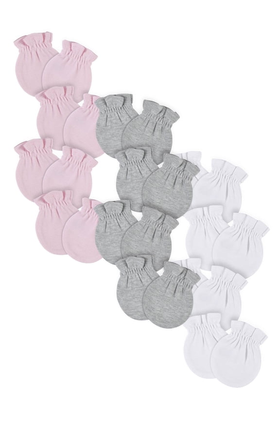 Baby Boy or Girl Gender Neutral No Scratch Mittens, 12-Pack, (0-3 Months)