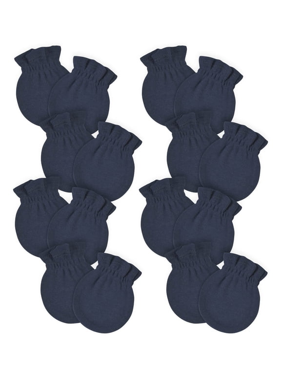 Baby Boy or Girl Gender Neutral No Scratch Mittens, 8-Pack, (0-3 Months)