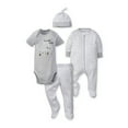 thumbnail image 1 of Gerber Baby Boy or Girl Gender Neutral Onesies Bodysuit, Sleep N Play Sleepers, Pants, & Cap Set, 4-Piece, 1 of 8