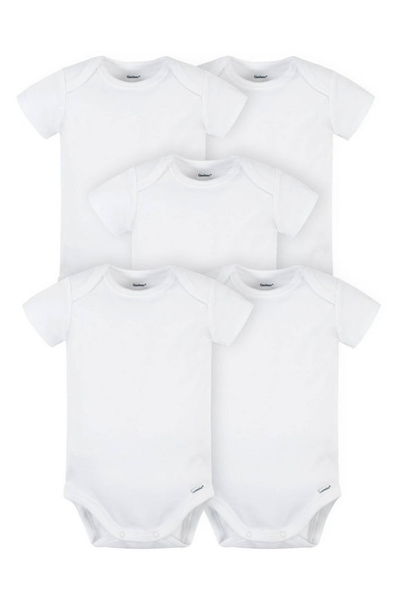 Baby Boy or Girl Gender Neutral Onesies Brand Premium Cotton Interlock Bodysuits, 5-Pack