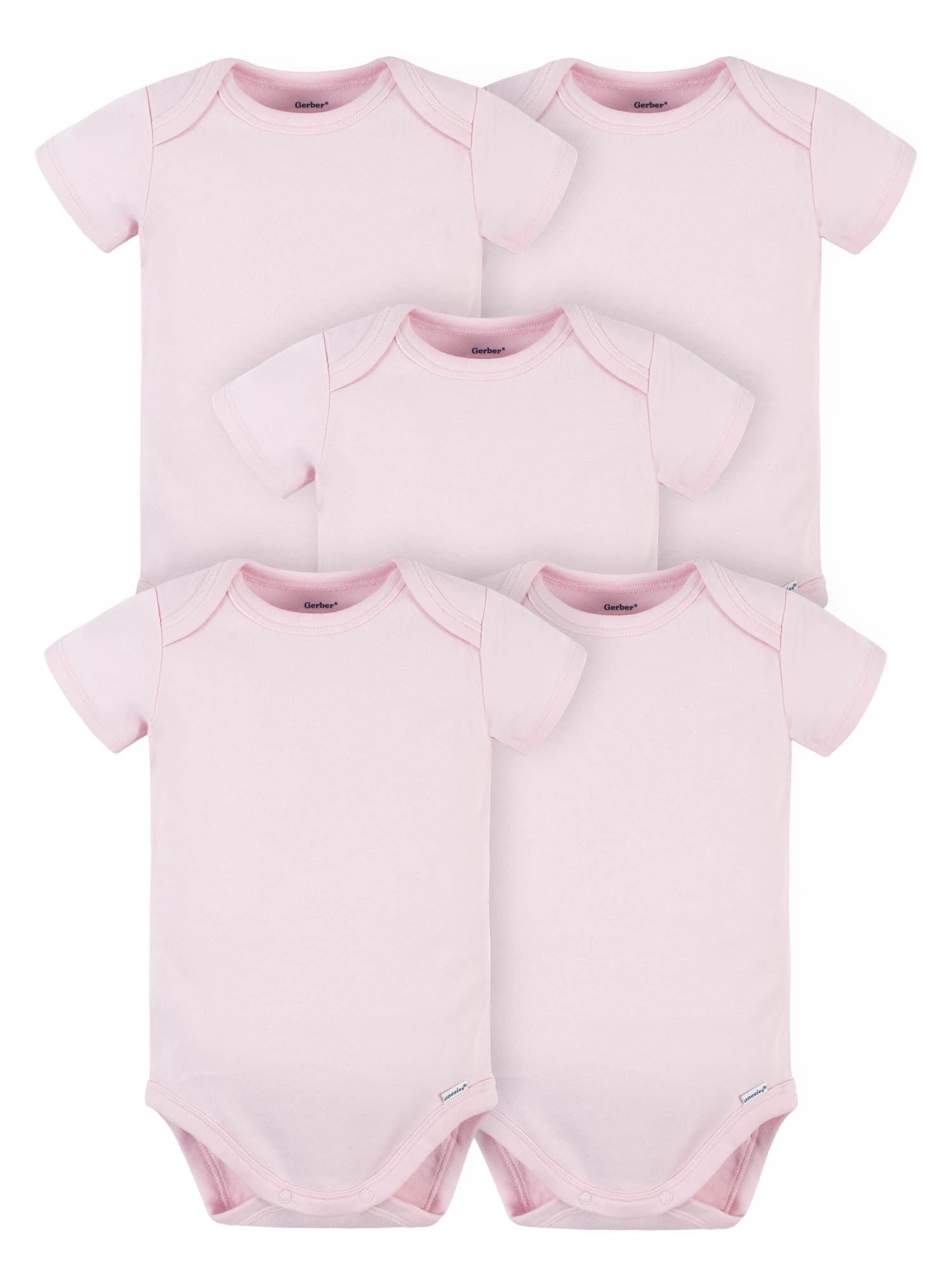 Gerber Baby Boy or Girl Gender Neutral Onesies Brand Premium Cotton Interlock Bodysuits, 5-Pack