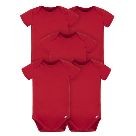 Gerber Baby Boy or Girl Gender Neutral Onesies Brand Premium Cotton Interlock Bodysuits, 5-Pack