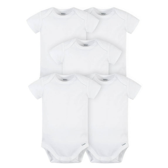 Gerber Baby Boy or Girl Gender Neutral Onesies Brand Premium Cotton Interlock Bodysuits, 5-Pack
