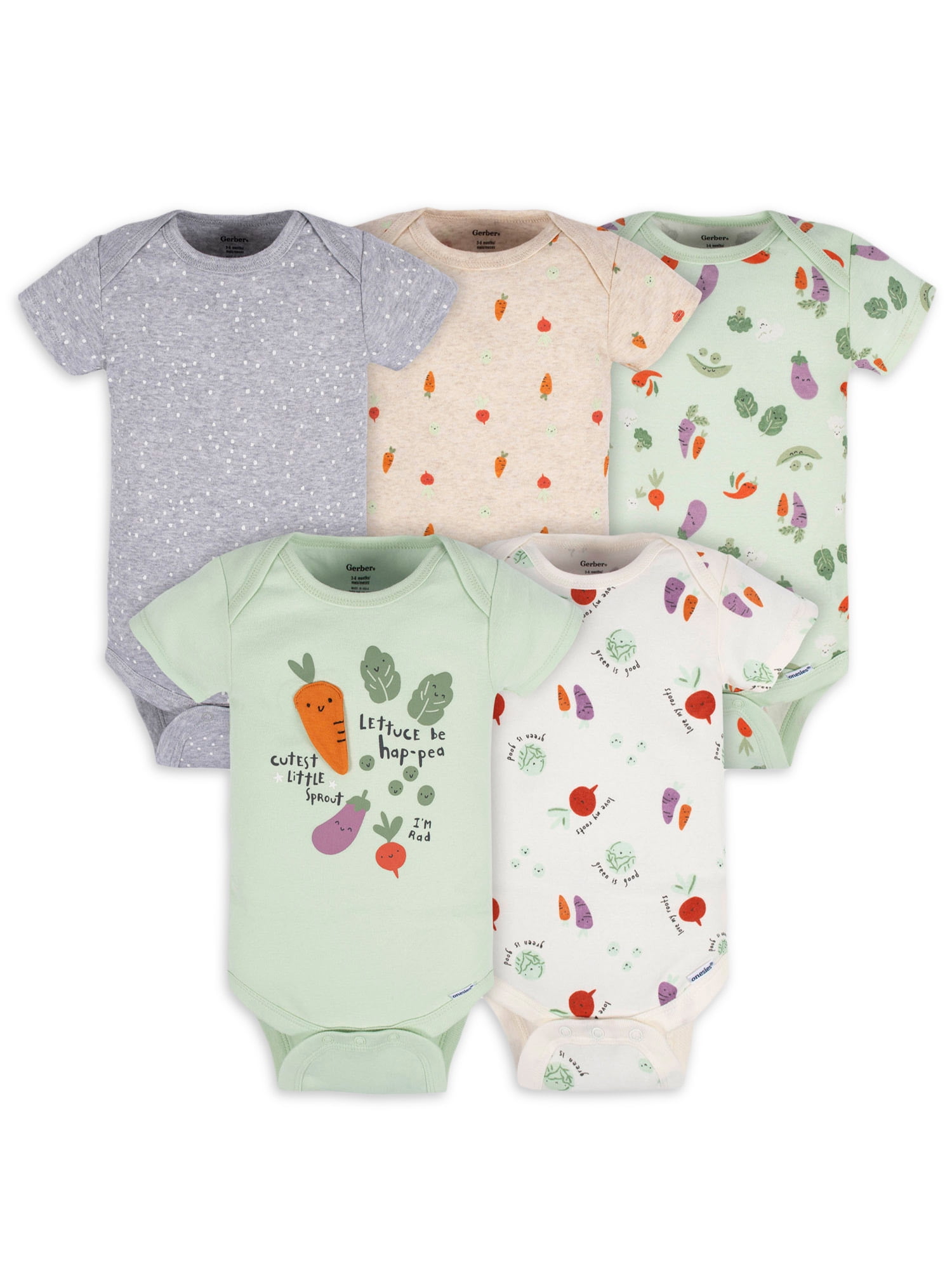 Gerber Baby Boy or Girl Gender Neutral Short Sleeves Onesies Bodysuits