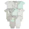 thumbnail image 1 of Gerber Baby Boy or Girl Gender Neutral Short Sleeves Onesies Bodysuits, 8-Pack, Sizes Newborn -12M, 1 of 13