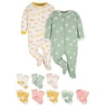 thumbnail image 1 of Gerber Baby Boy or Girl Gender Neutral Sleep 'N Play and Socks Gift Set, 10 Piece, Sizes 0-3 Months - 6-9 Months, 1 of 8