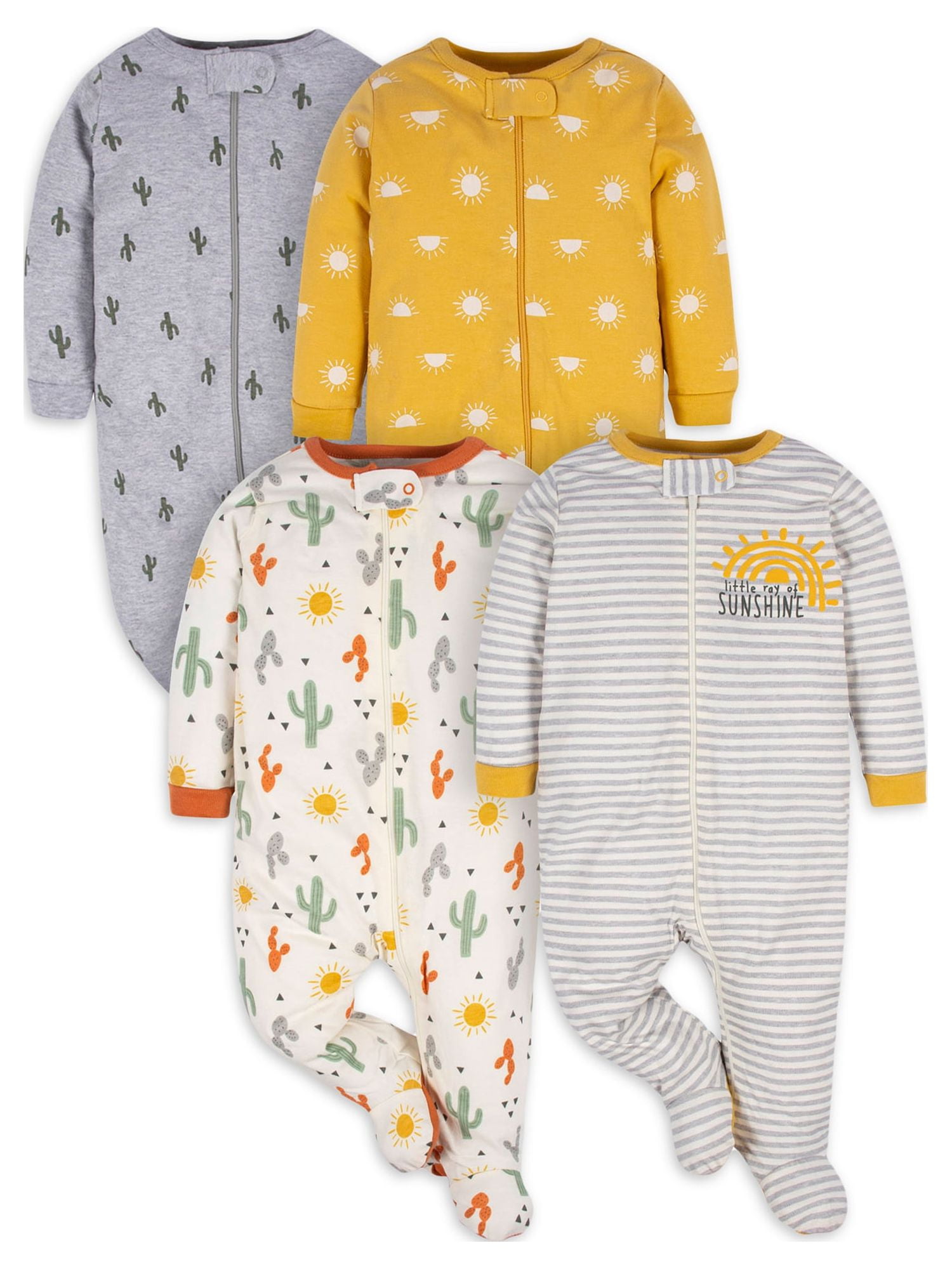 Gerber Baby Boy or Girl Gender Neutral Sleep 'n Play Footed Pajamas, 4-Pack