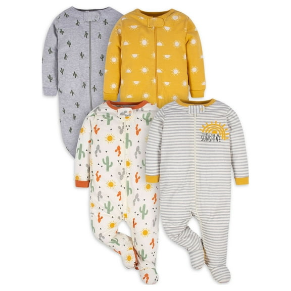 Gerber Baby Boy or Girl Gender Neutral Sleep 'n Play Footed Pajamas, 4-Pack