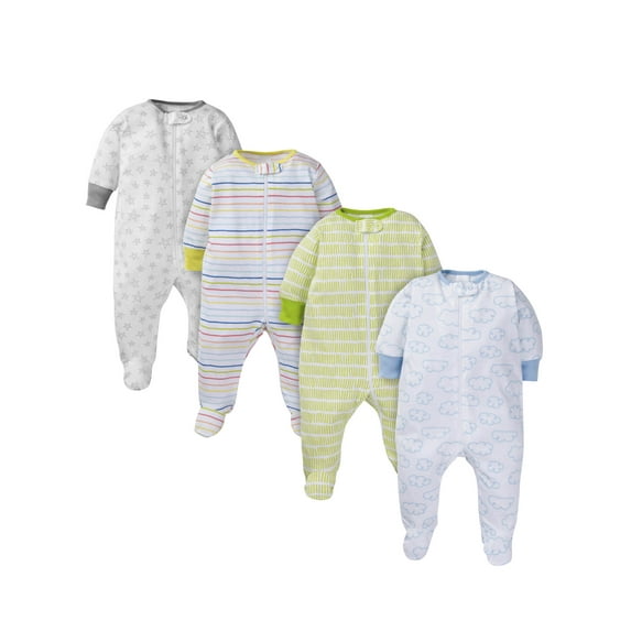 Gerber Baby Boy or Girl Gender Neutral Sleep 'n Play Footed Pajamas, 4-Pack