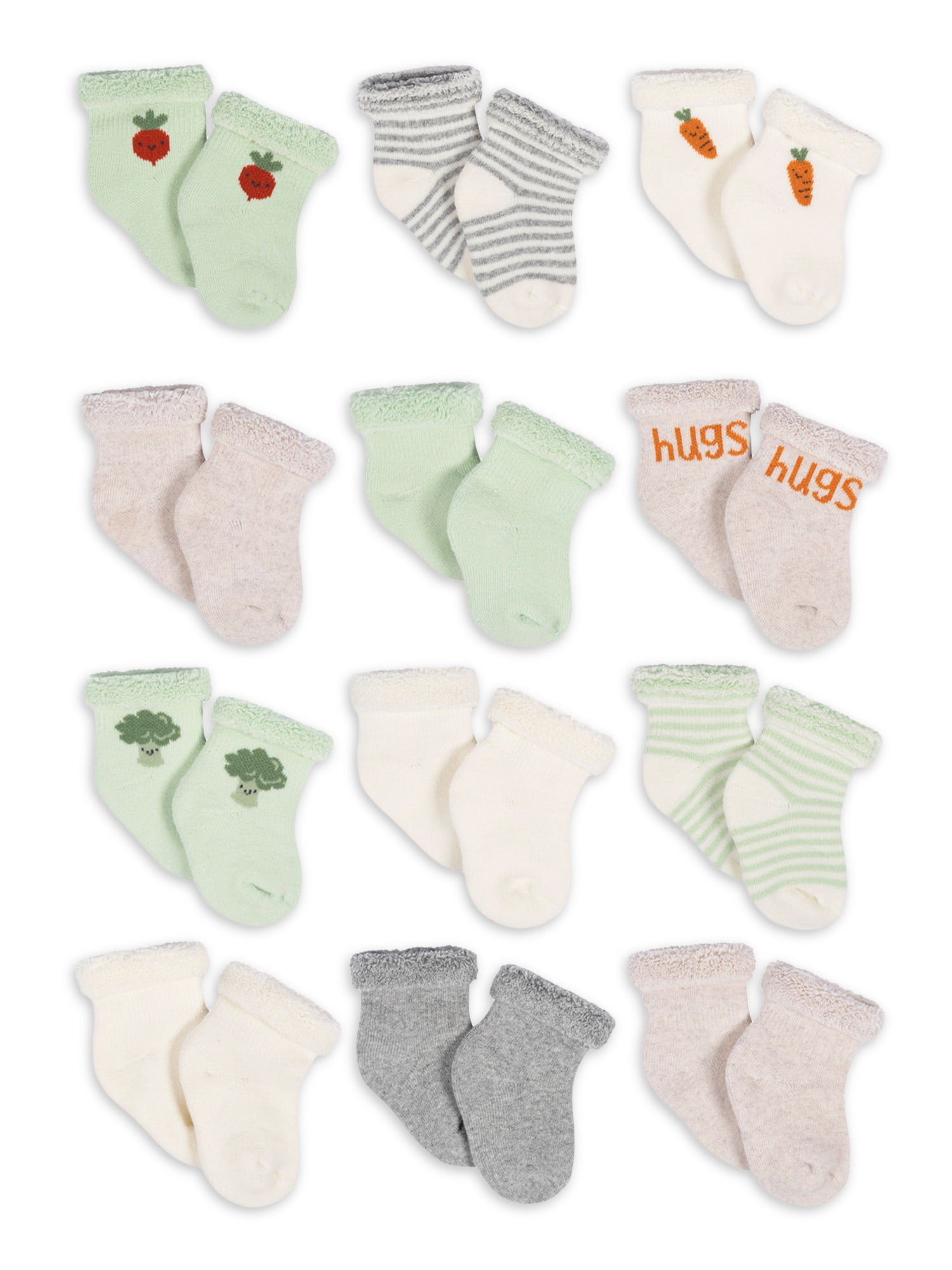 Gerber Baby Boy or Girl Gender Neutral Terry WiggleProof Socks, 12