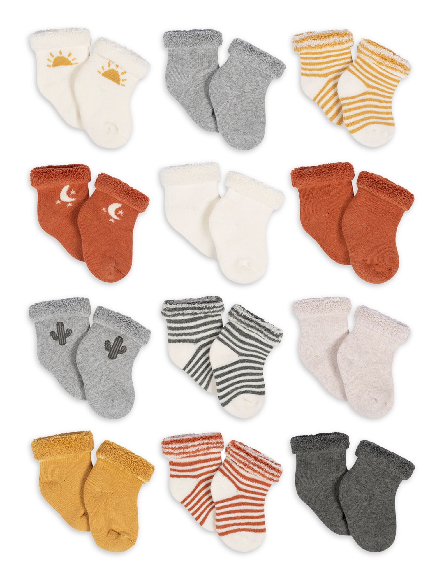 Gerber Baby Boy or Girl Gender Neutral Terry WiggleProof Socks, 12