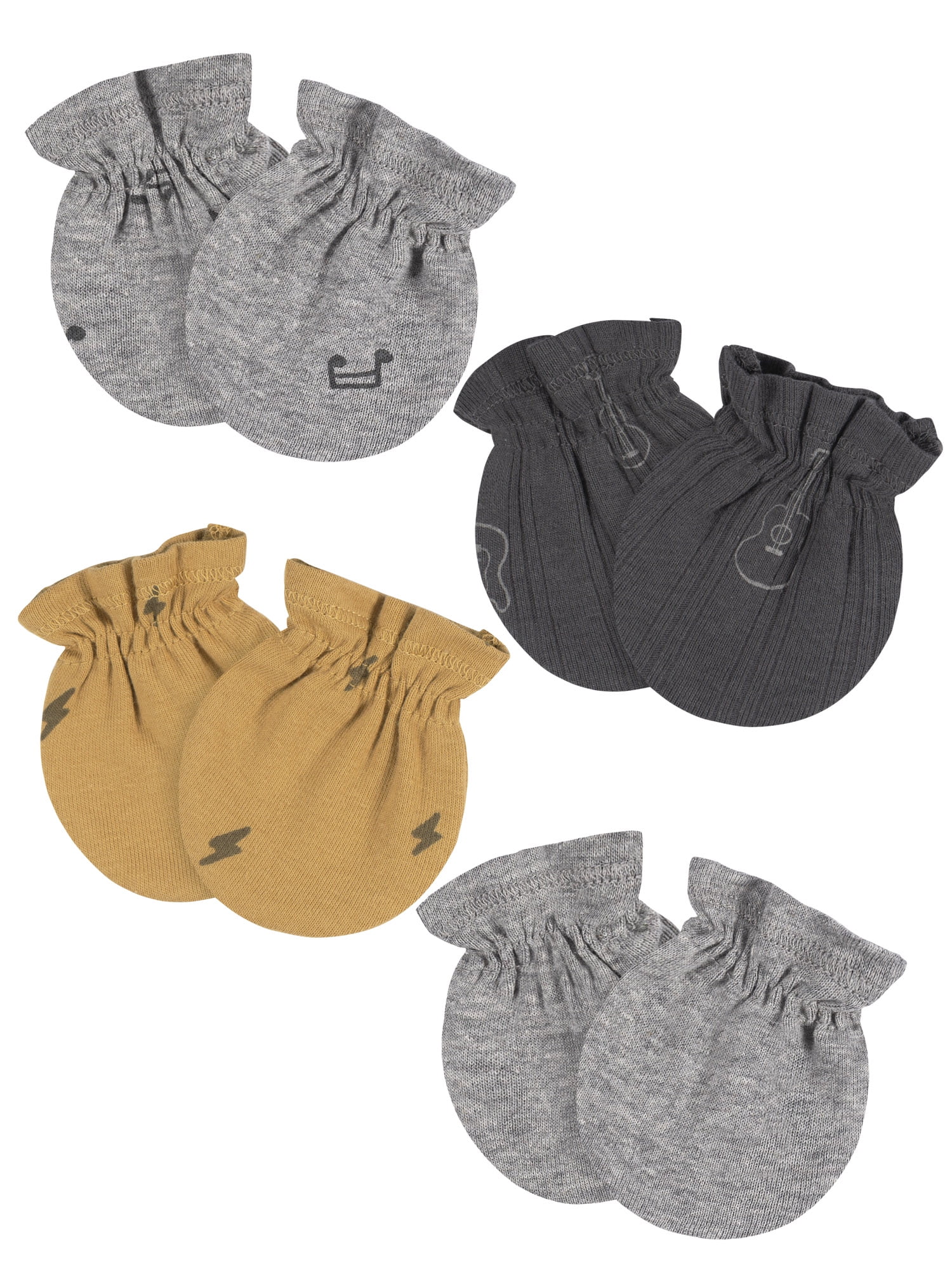 Gerber Baby Boy or Girl Unisex Mittens 4 Pack Sizes 0 3 Months