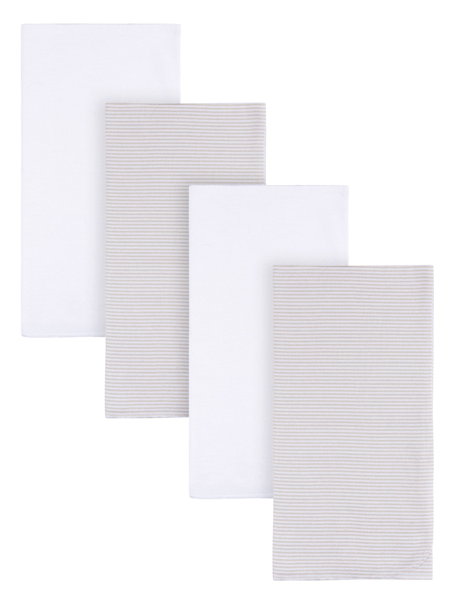 Gerber Baby Boy or Girl Unisex White Flannel Blankets, 4Pack