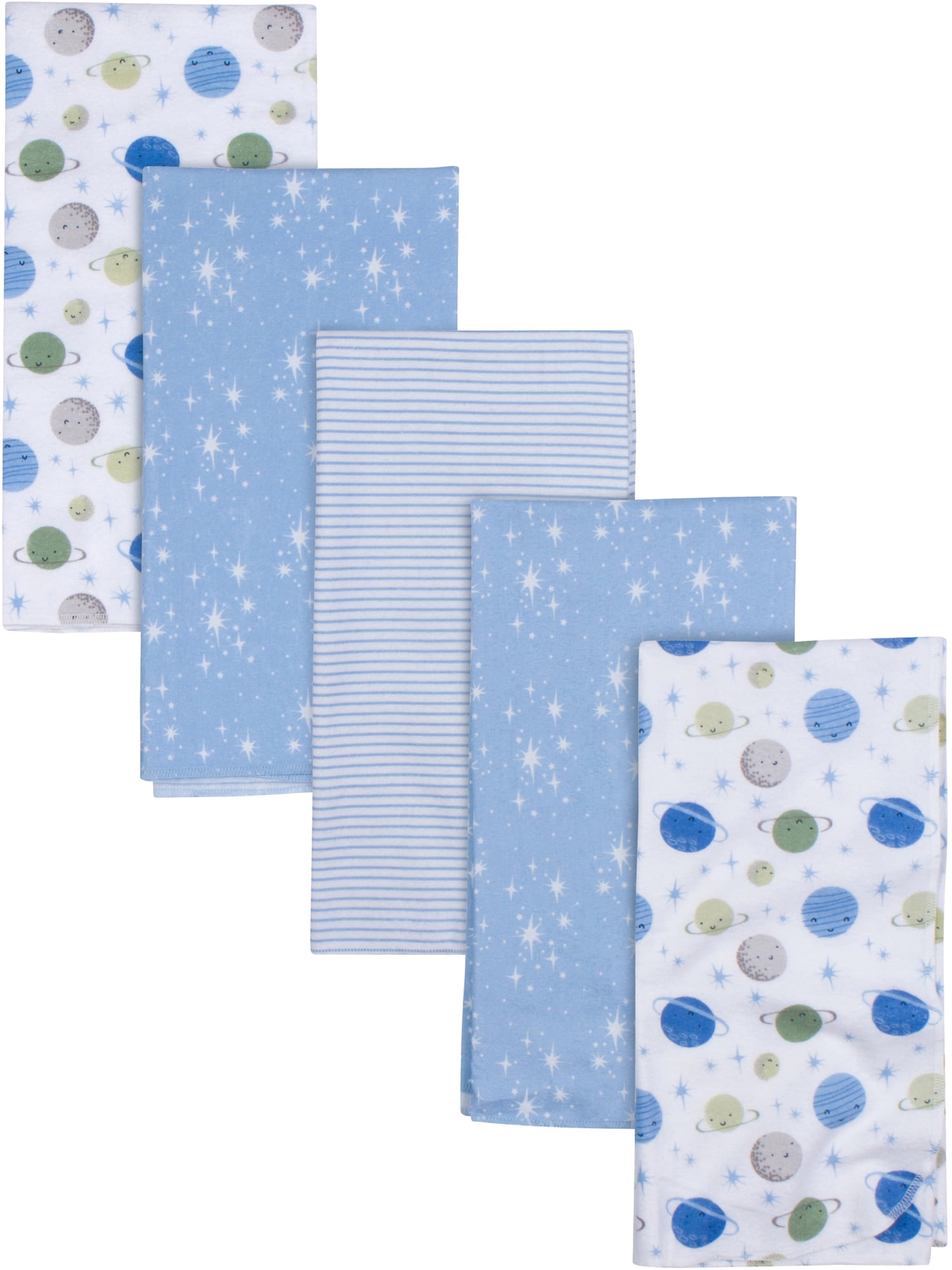 Gerber Baby Boys 100 Cotton Flannel Receiving Blankets, 5Pack