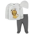 thumbnail image 1 of Gerber Baby Boys 100% Cotton Take-Me-Home Layette Gift Set, Gray Striped, 3-Piece, 1 of 7
