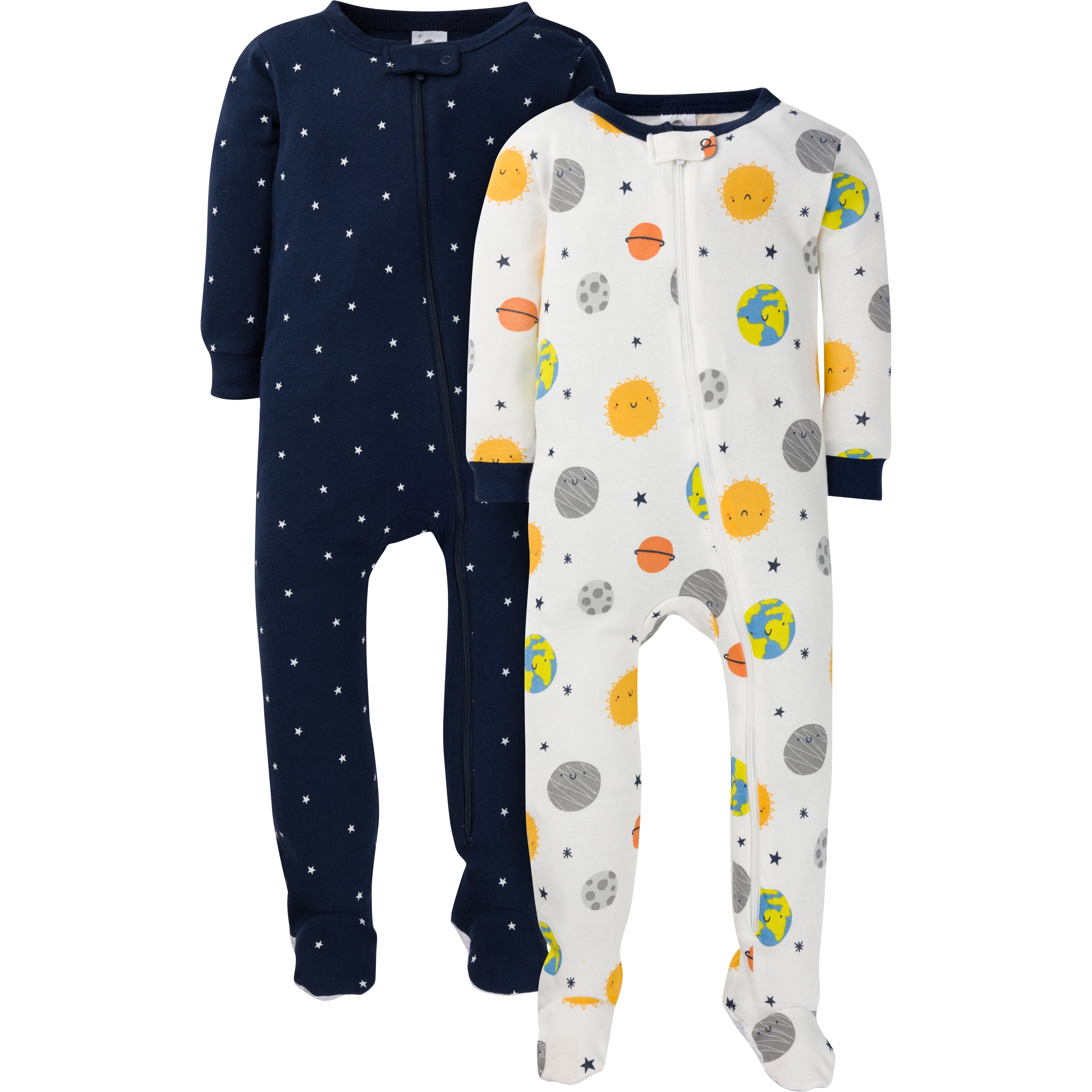 Gerber Baby Boy Snug Fit Footed Cotton Pajamas 2 Pack Sizes 0 3 Months 5T