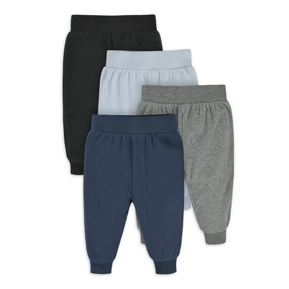 Gerber Baby Boys Microfleece Pants, 4-Pack, (Newborn - 24 Months)