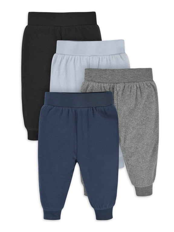 Baby Boys Fleece Pants, 4-Pack, (Newborn - 24 Months)