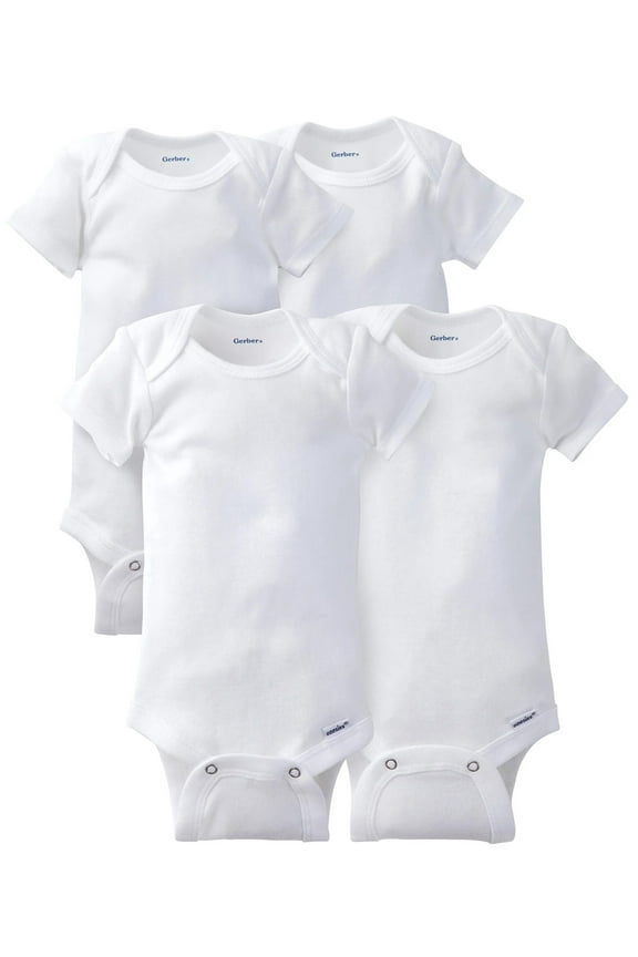 Baby Boys & Girls Short Sleeve Bodysuit, 4 Pack & 8 Pack, Preemie-24 Months