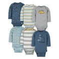 thumbnail image 1 of Gerber Baby Boys' Long Sleeve Onesies Bodysuits, 6-Pack, 1 of 8