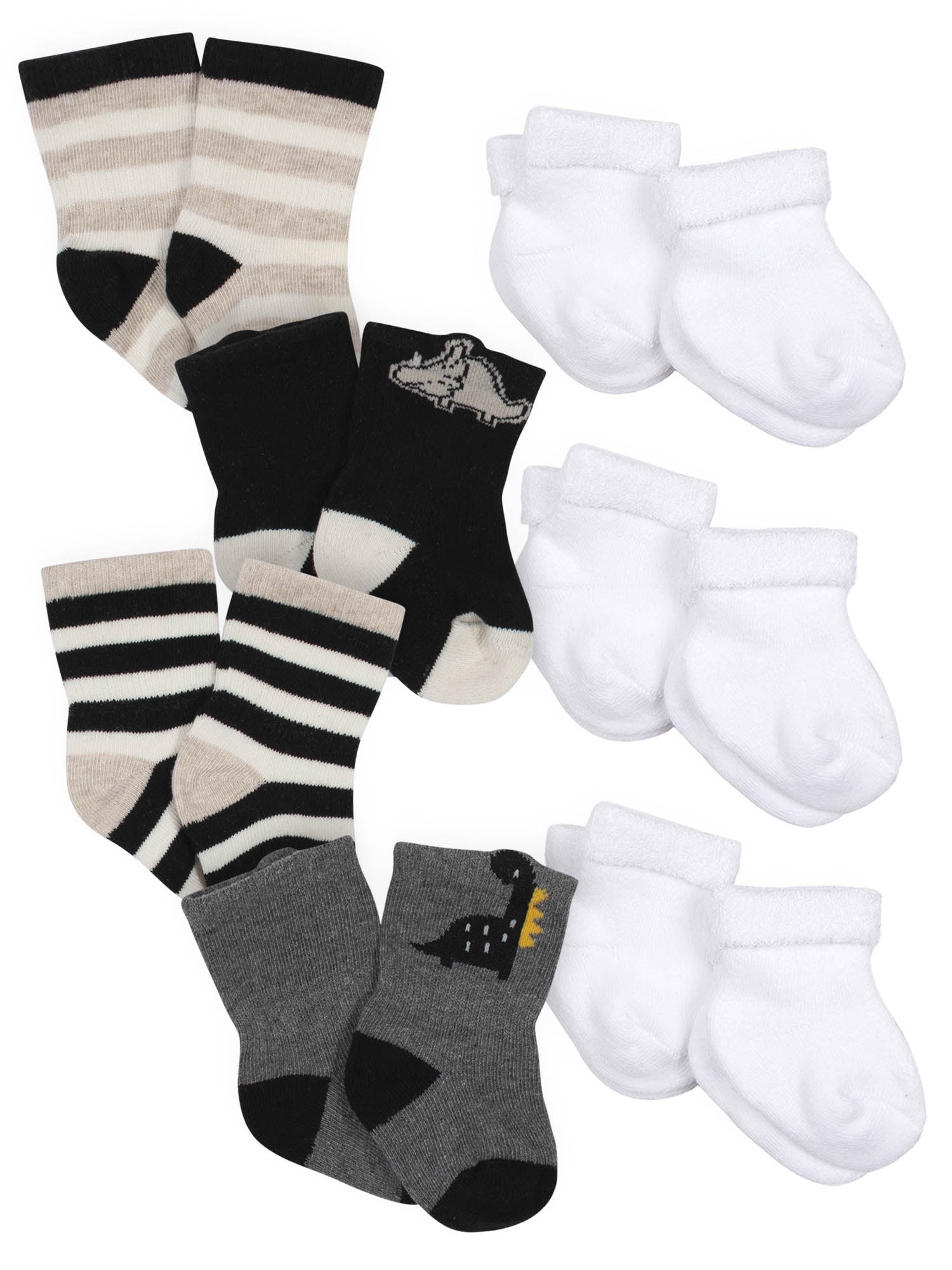 Gerber Baby Boys Organic WiggleProof Crew Socks, 10Pack