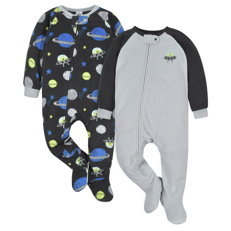 Gerber Baby Boys Toddler Loose Fit Flame Resistant Fleece Footed