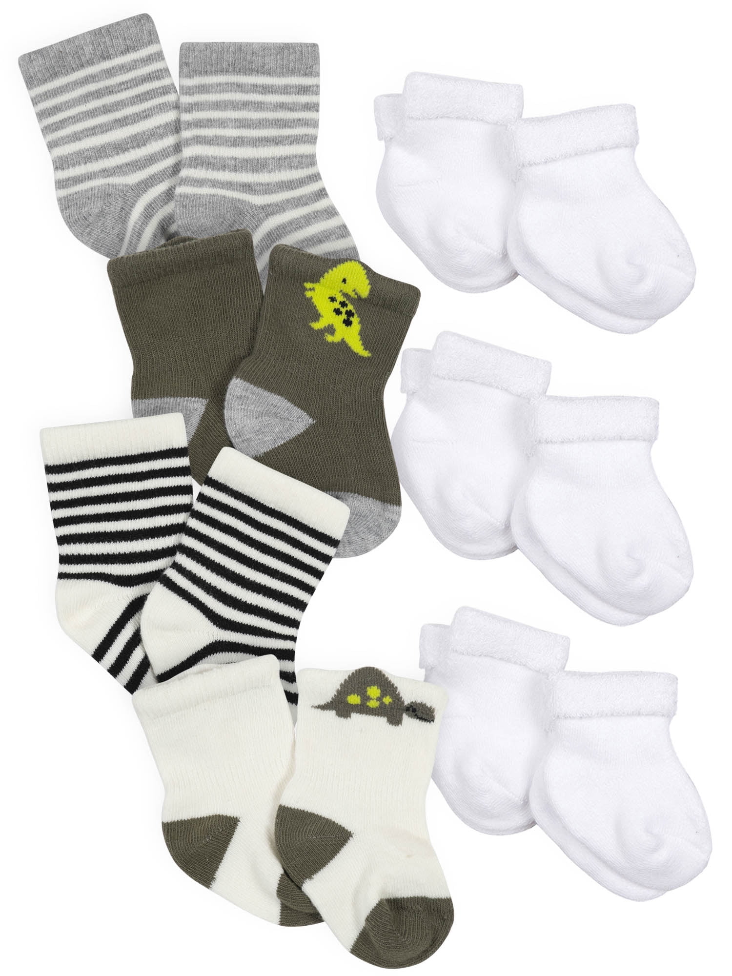 Gerber Baby Boys WiggleProof Socks 10 Pack (Newborn0/6M)