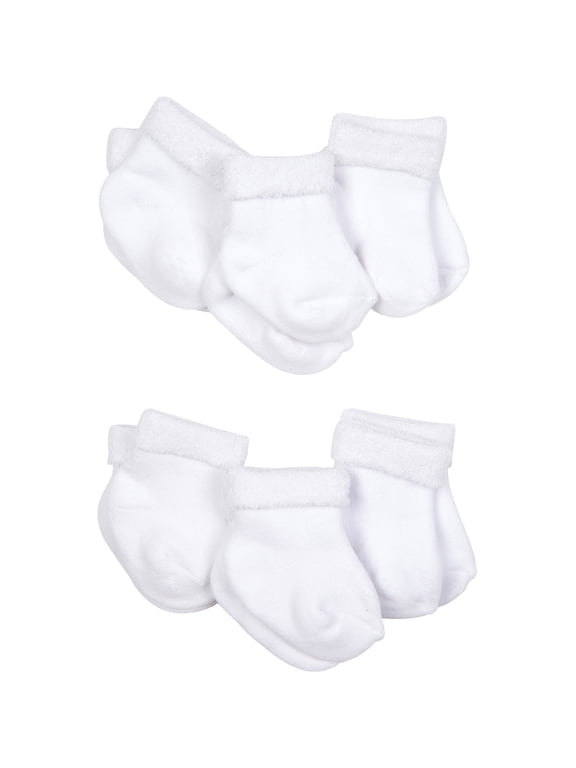 Baby Boys and Girls Unisex Jersey Socks, 6 Pack, Sizes Newborn - 6 Months