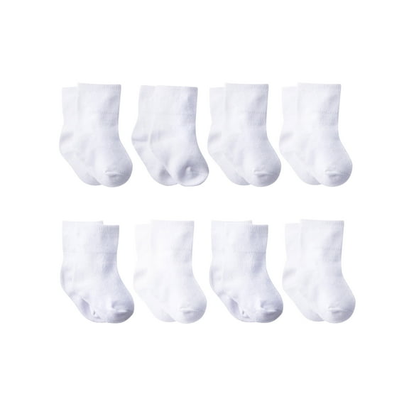 Gerber Baby Boys or Girls Unisex Wiggle Proof Jersey Crew Socks, 8-Pack