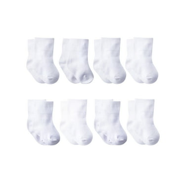 White Newborn Baby Socks By Nurses Choice - Includes 6 Pairs of Unisex ...