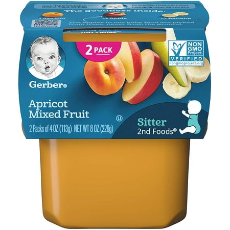 Gerber Baby Food, 2nd Foods, Apricots Mixed Fruit, 8 OZ (Pack of 8)