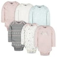 thumbnail image 1 of Gerber Baby Gender Neutral Long Sleeve Onesies Bodysuits, 6-Pack, Sizes Newborn - 12 Months, 1 of 8