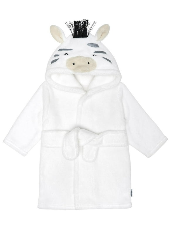 Baby Neutral Robe, Grey Zebra