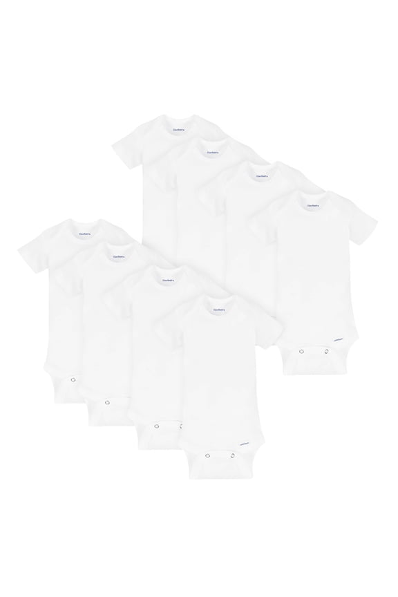 Baby Gender-Neutral Short Sleeve Bodysuits, 8 Pack